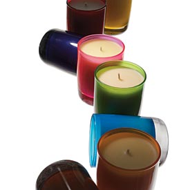 Hand-poured fragranced candles from Votivo's Color Collection